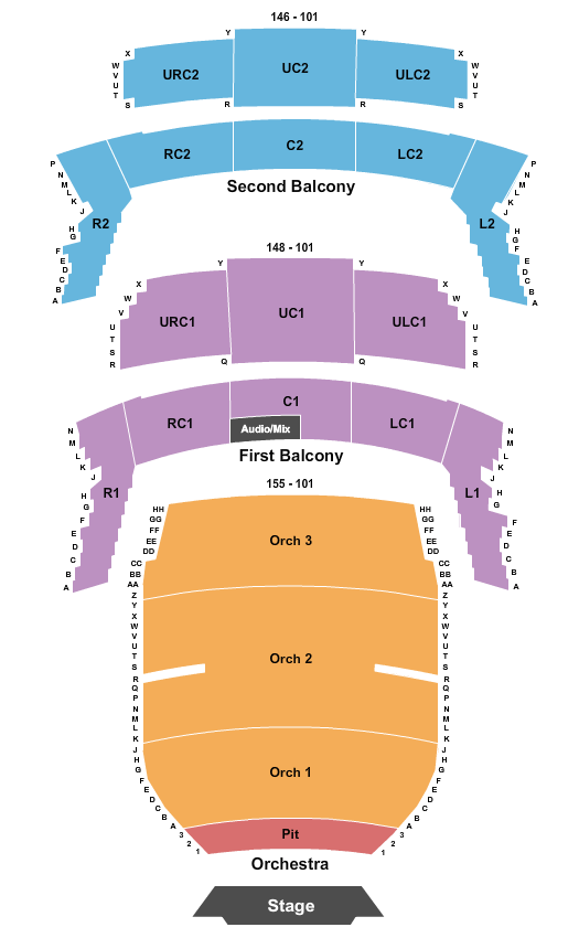 Bass Concert Hall Book of Mormon Seating Chart